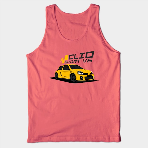 Renault Clio V6 (Yellow) Tank Top by AutomotiveArt